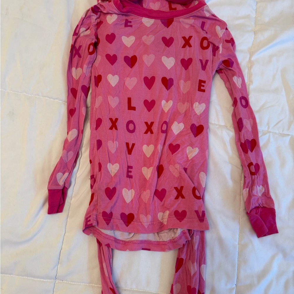 Little Sleepies Pink Heart and Love Print Long Sleeve Top